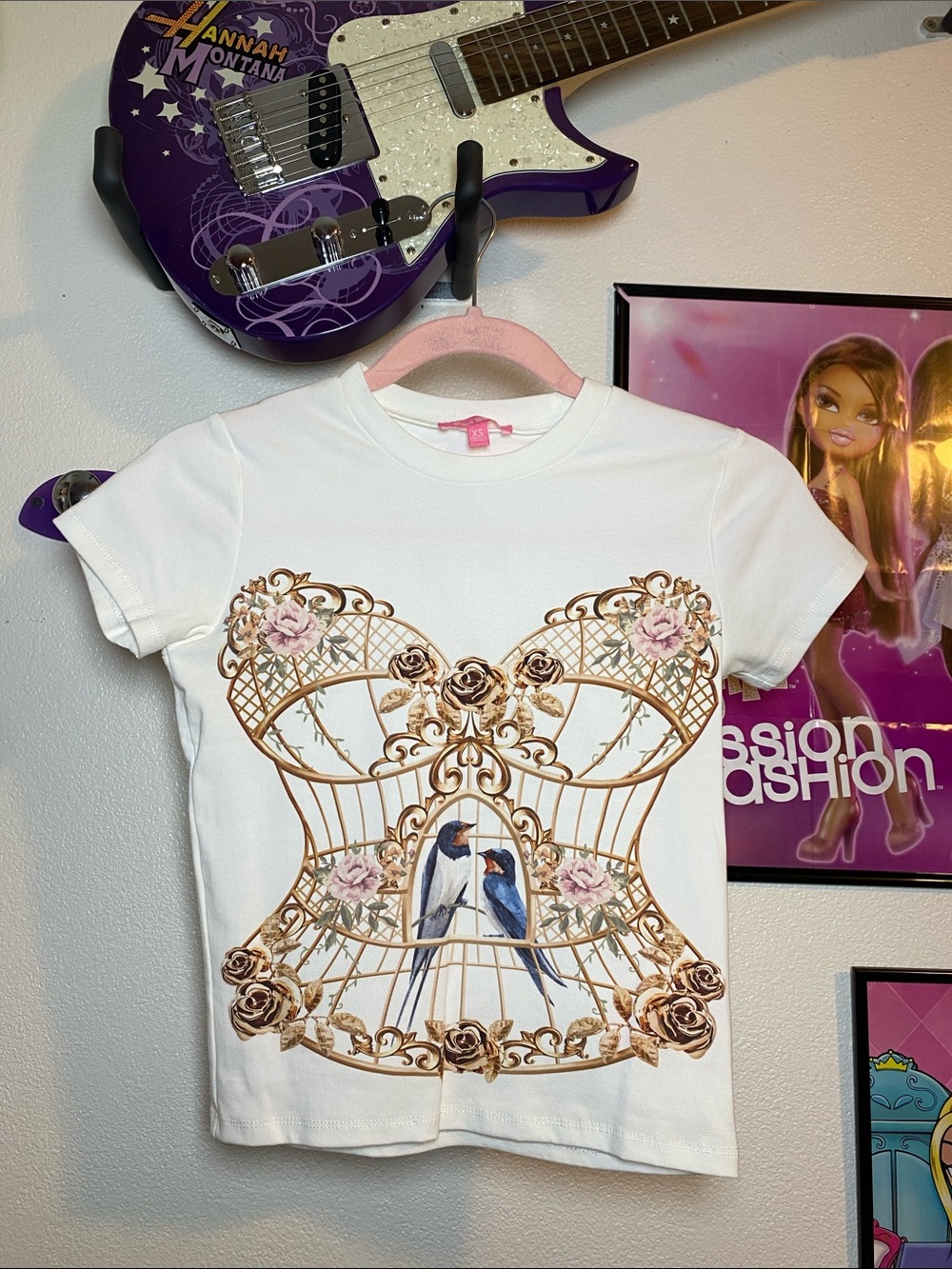 Sugar Thrillz Caged Bird Corset Graphic Baby Tee